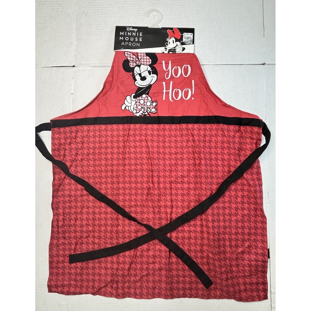 Disney Minnie Mouse Apron Yoo Hoo‎ Red Cotton Kitchen Cooking NWT BBQ Grill